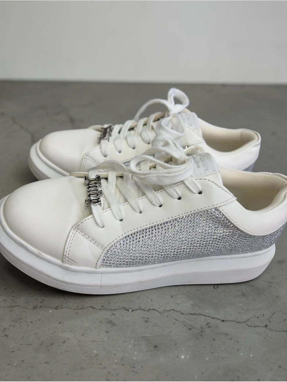 Juicy Couture white sneakers w/ rhinestones size 7